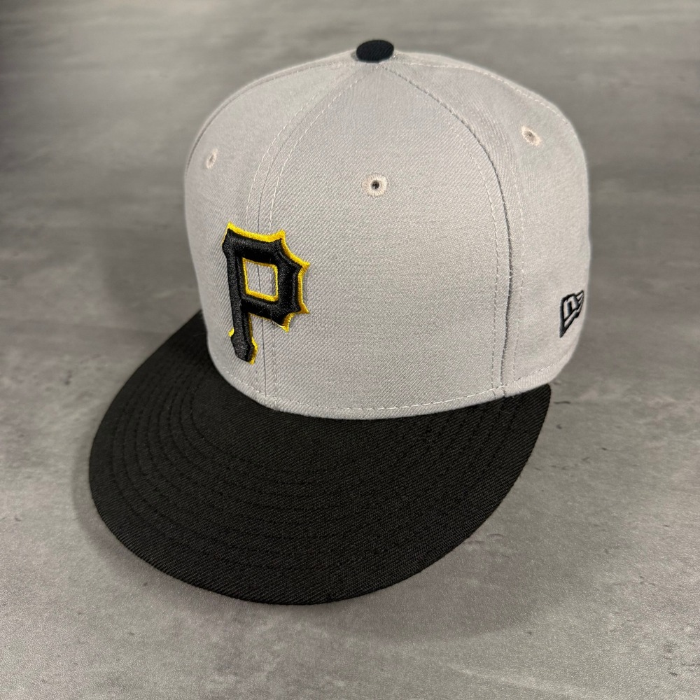 Vintage Pittsburgh Pirates Hat New Era Cap 7 Gray Black Wool Blend 2000s Y2K MLB